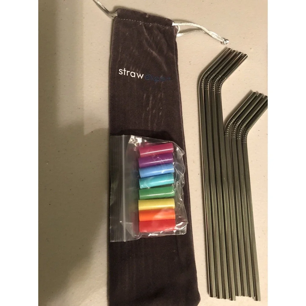 Strawexpert Stainless‎ Steel Straws Expert 16 Pc Reusable Drinking Straws/Tips